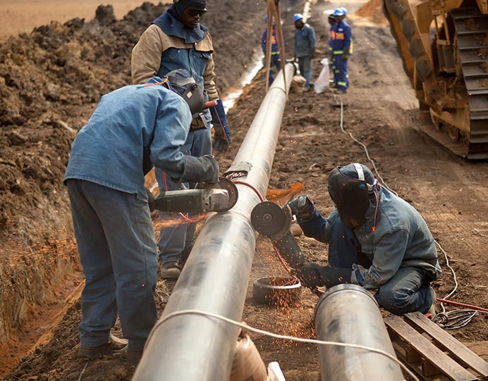 Workers onsite in oilfield